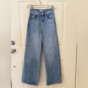 H&M Light Blue High-Rise Wide-Leg Jeans Size 0 Waist 22
